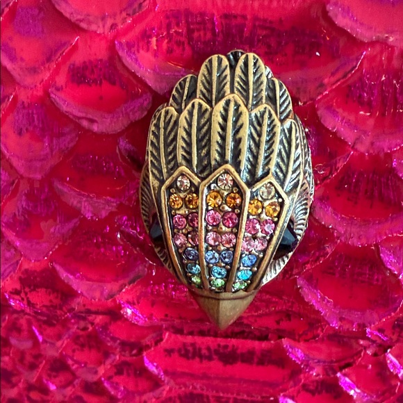 Kurt Geiger Hot Pink Snakeskin Shoulder Bag - Picture 4 of 5